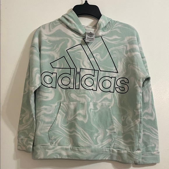adidas Other - Adidas Girls Hoodie sweatshirt Size X-Large 16 Mint Green White and black